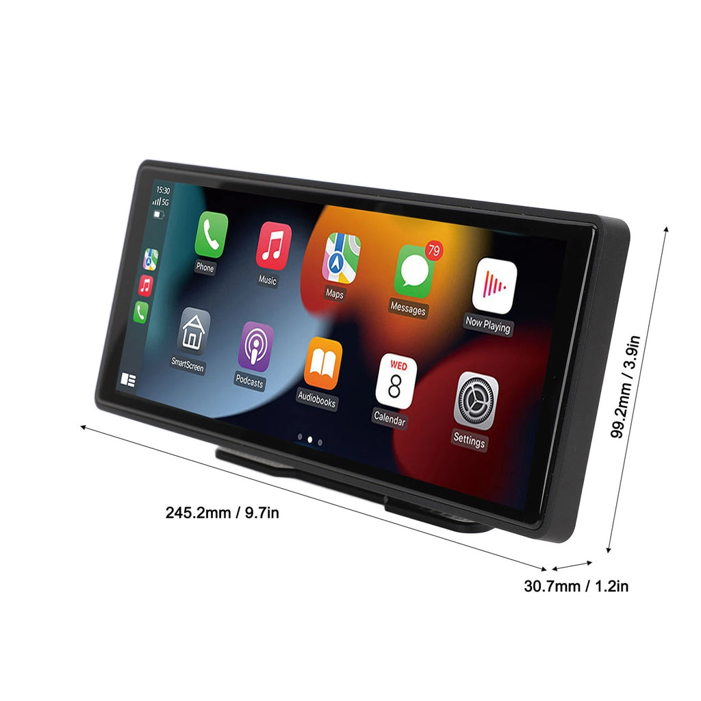 10.26 inch Portable Car Stereo Wireless CarPlay Auto Universal Voice Control GPS Navigation AUX Touch Screen Qme