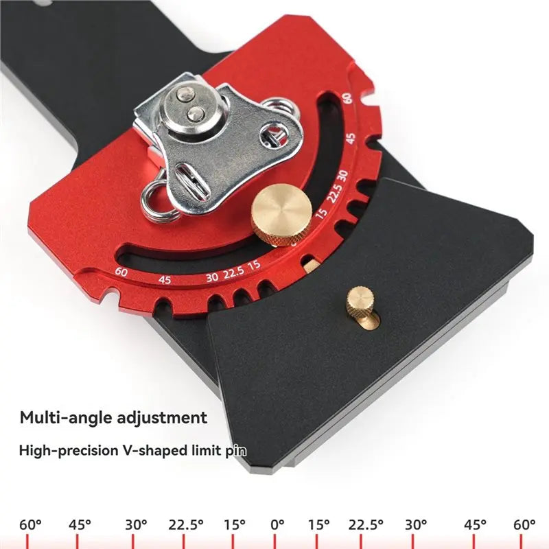 A02F-Quick Positive Angle Stop Adjustable Angle Track Saw With-60° To 60° Protractor 90 Degree Right Angle Rail Square Guide Qme