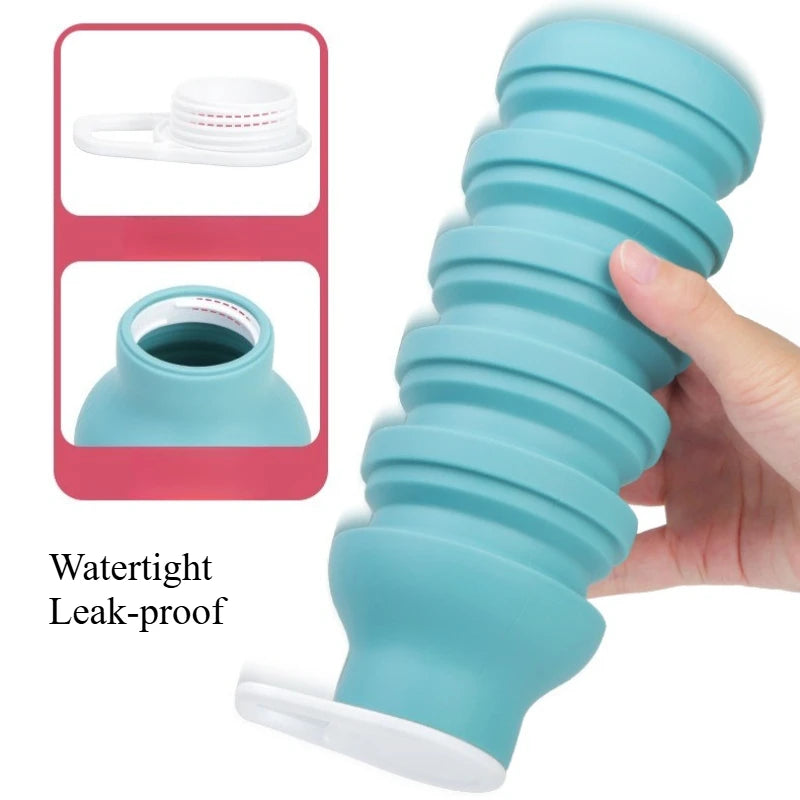 Silicone Collapsible Outdoor Travel Sports Water Bottle Qme