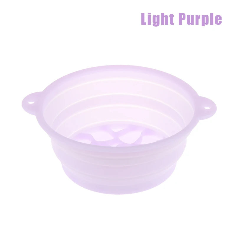 Foldable Silicone Face Ice Bath Bowl Portable Basin Facial Plunge Qme Light purple