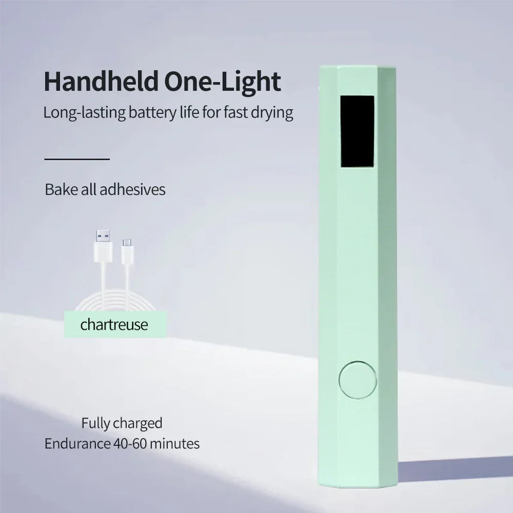 Mini Fashion And Portable Salon Quick Dry USB Nail Dryer Machine Home Phototherapy Tools Professional UV LED Nail Lamp Qme LCD version Green USB