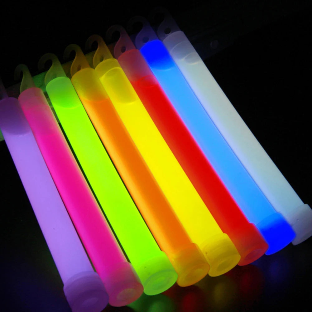10pcs Outdoor Emergency Glow Sticks Waterproof Hiking Camping Equipment 6 Inch Concert Party Light Stick with Hook Qme