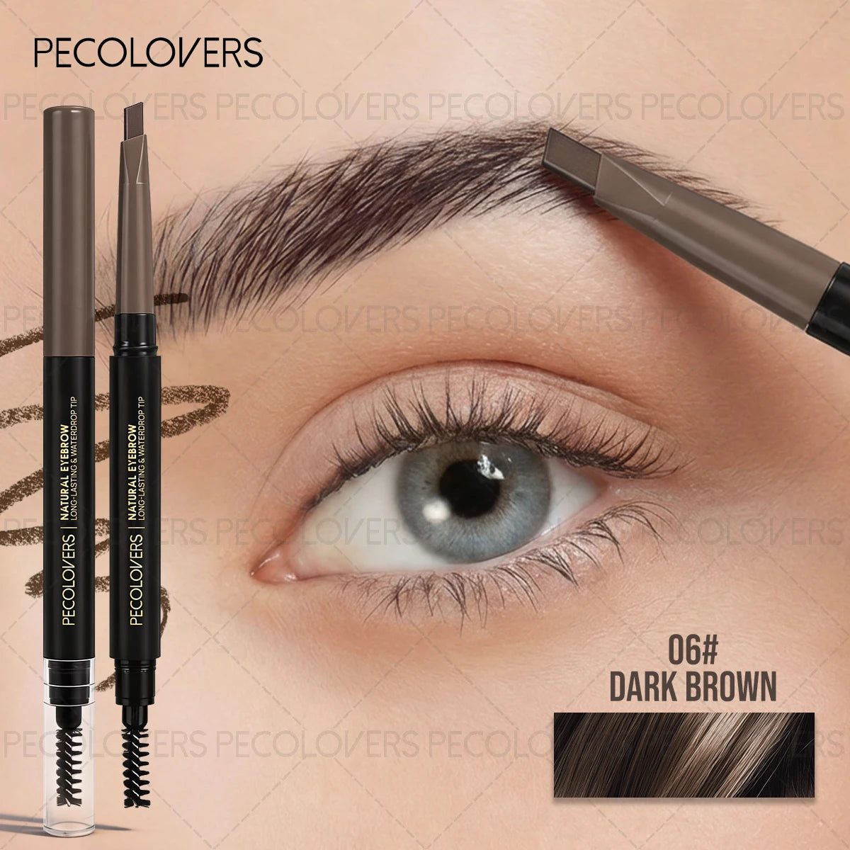 Double-ended Eyebrow Pencil Comes Brush Fills Gaps Eyebrows Qme 06