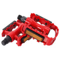 1Pair Bicycle Pedals Alloy Platform Footrest Flat Mountain Paddle Qme Red