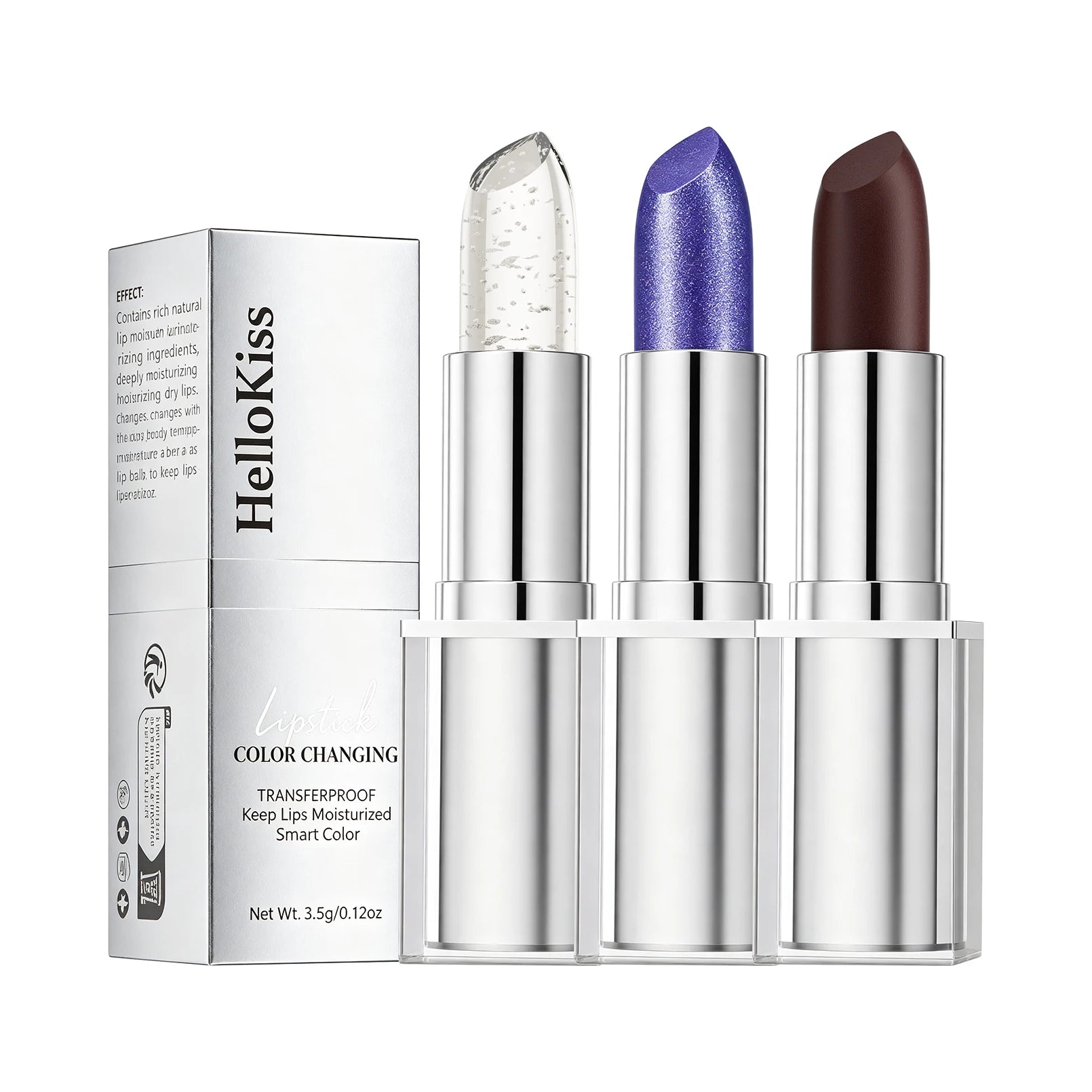 Temp Color Change Pearl Lipstick Metal Crystal Jelly Lip Balm Waterproof No Stick Cup Diamond Shimmer Lip Makeup Qme