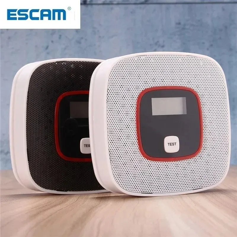 ESCAM LCD CO Carbon Monoxide Gas Alarm Sensor Poisoning Smoke Gas Tester Detector Qme