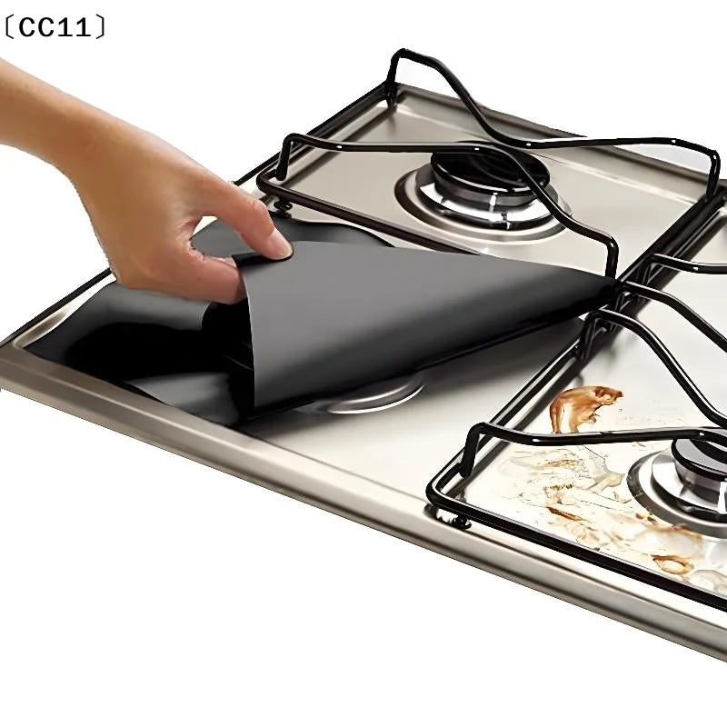 Square Foil Stove Protector Reusable Gas Hob Liner Easy Clean Pad Qme