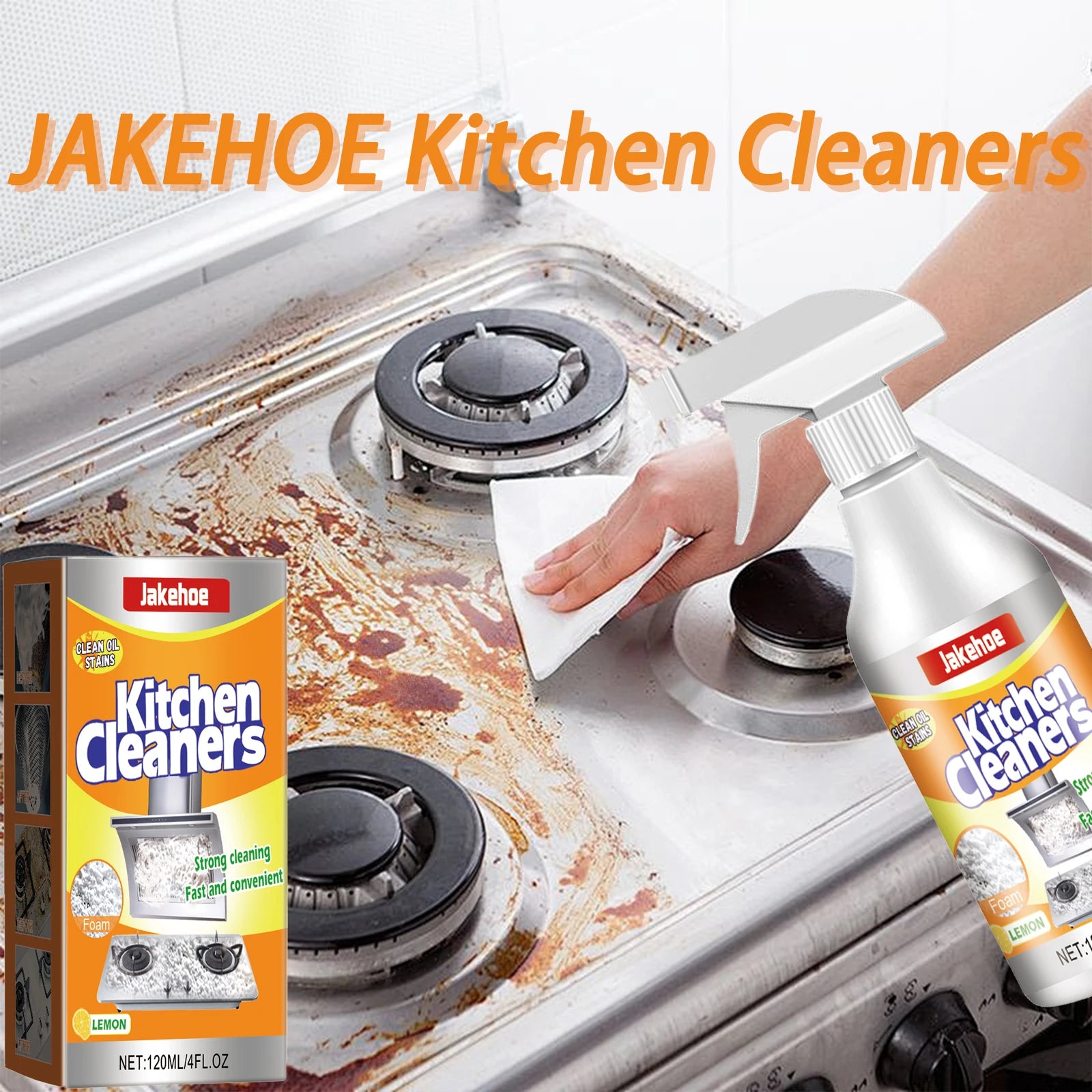 Kitchen Foam Cleaner Powerful Dissolving and Removing Stubborn Oil Stains Cleaning Cooking Utensils Multi-purpose Cleaning Spray Qme