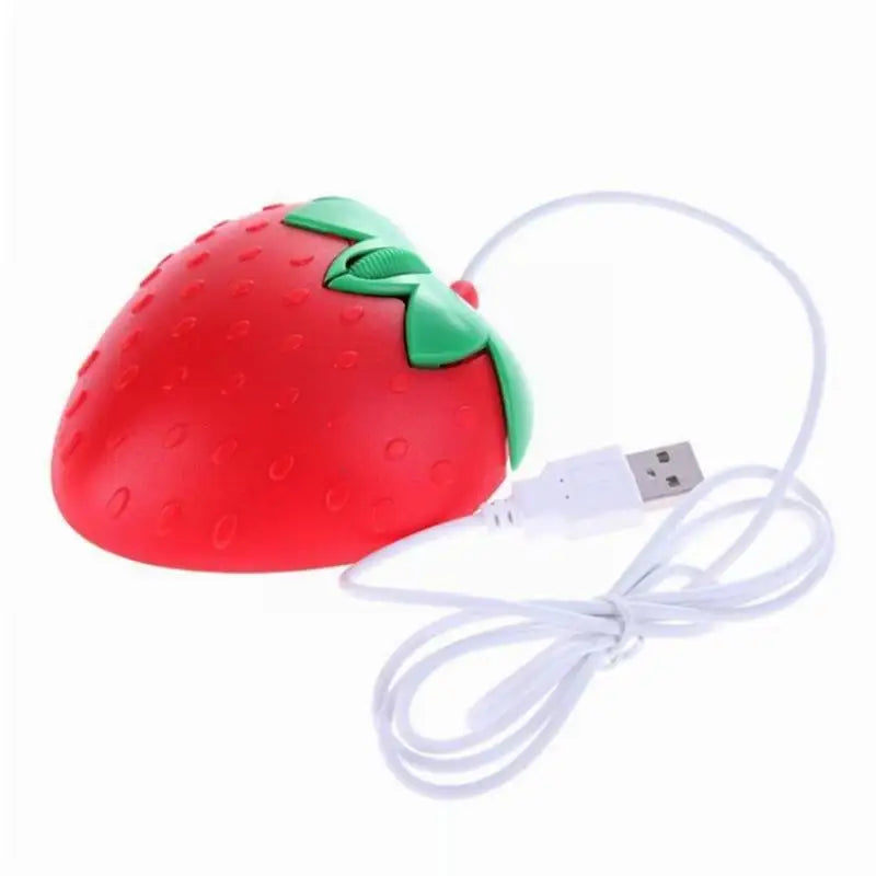 USB Optical Mice 3D Mini Cute Cartoon Strawberry Wired Mouse Laptop Qme