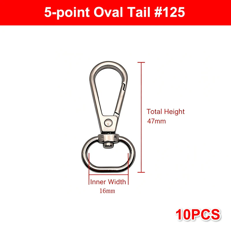 10Pcs Zinc Alloy Swivel Snap Hooks: Heavy Duty Rust-Proof DIY Connectors for Bag Making, Keychains, Lanyards & Crafting Needs Qme 5 Silver