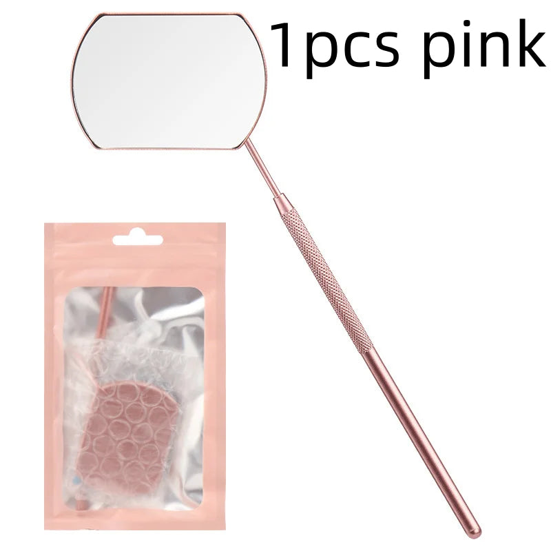 Eyelash Extension Mirror Detachable Stainless Steel Lash Lifting Makeup Mirror Beauty Tool Accessories Supplies Qme 1pcs pink