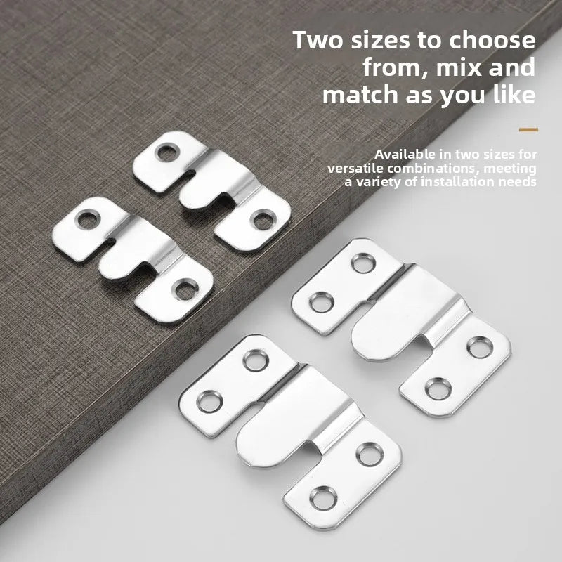 30pcs Heavy Duty Stainless Steel Flush Mount Brackets With Screws Interlocking Photo Frame Hangers And Wall Clips Qme