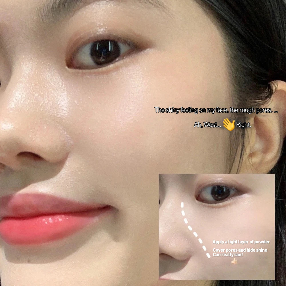 24 Hours Oil Control Makeup Powder Moisturizing Brightening Ultra-matte Press Powder Nature Waterproof Lasting Setting Powder Qme