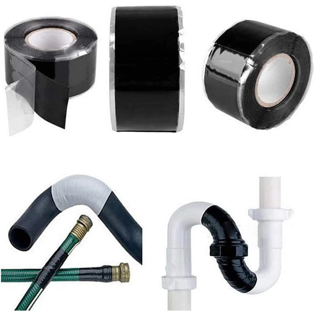 300cm Pipe Stop Leaks Repair Tape Self-Fusing Silicone Rubber Waterproof Insulation Super Strong Adhesive Stretchable Duct Tapes Qme