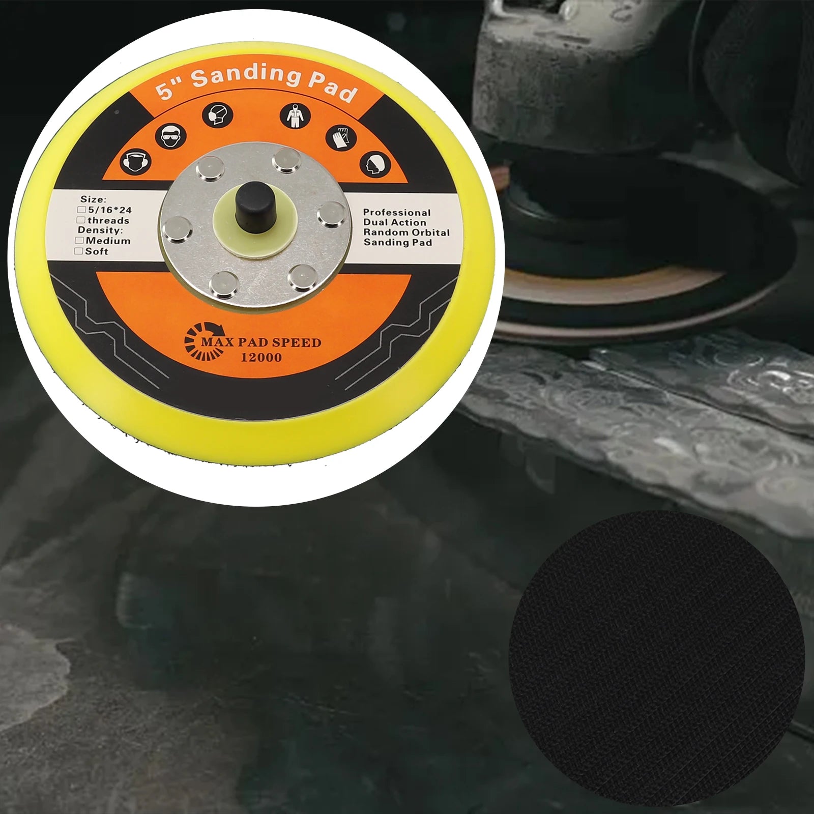 5Inch /125mm Sanding Pad DA Polish Backing Plate Sander Backing Pad Power Tool Accessories For Polishing & Grinding Qme