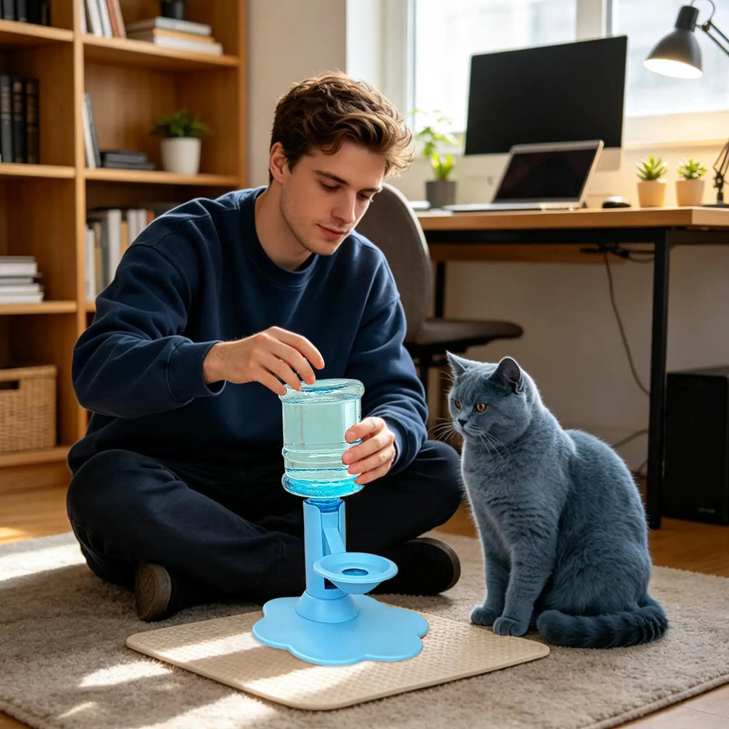 Cat Water Dispenser Non-slip Adjustable Automatic Pet Supplies Animal Qme