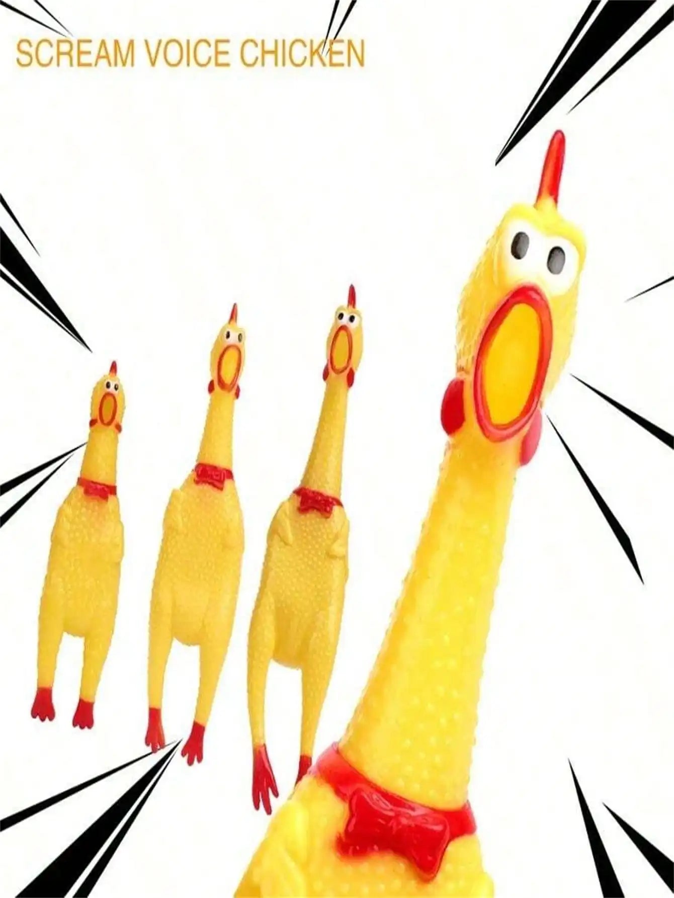 Big Small Screaming Chicken Prank Novelty Stress Relief Toy Funny Qme