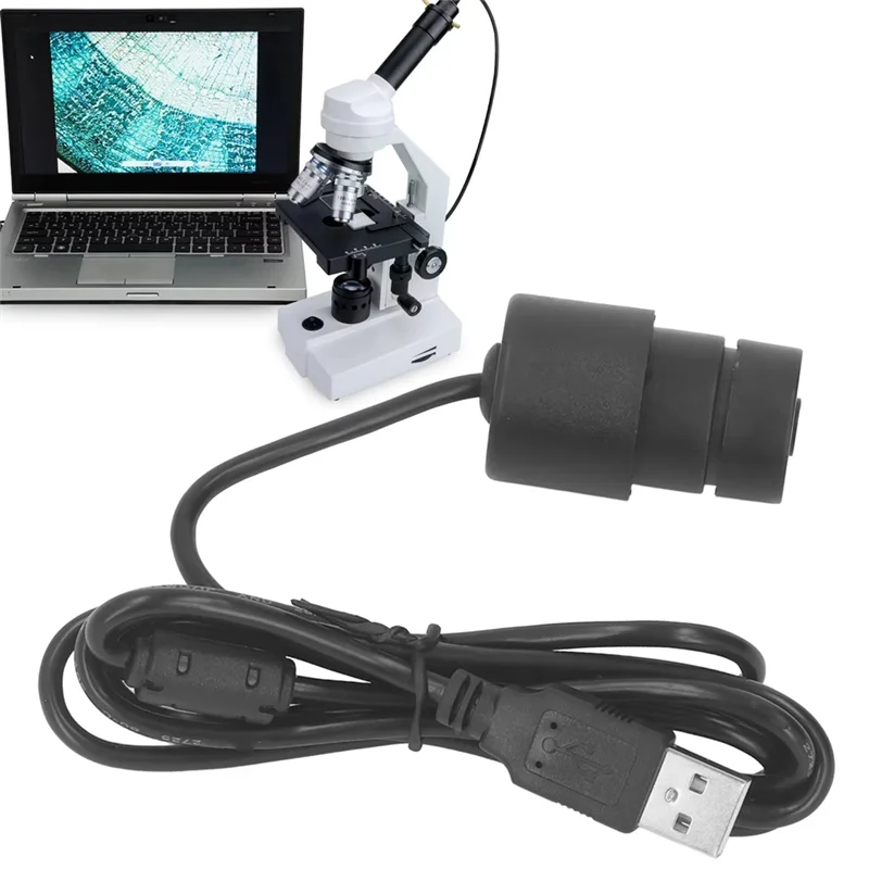 A02F-Electronic Eyepiece For Microscope For Science Education Classroom USB Port Connects To Computer, No Driver Required Qme Black