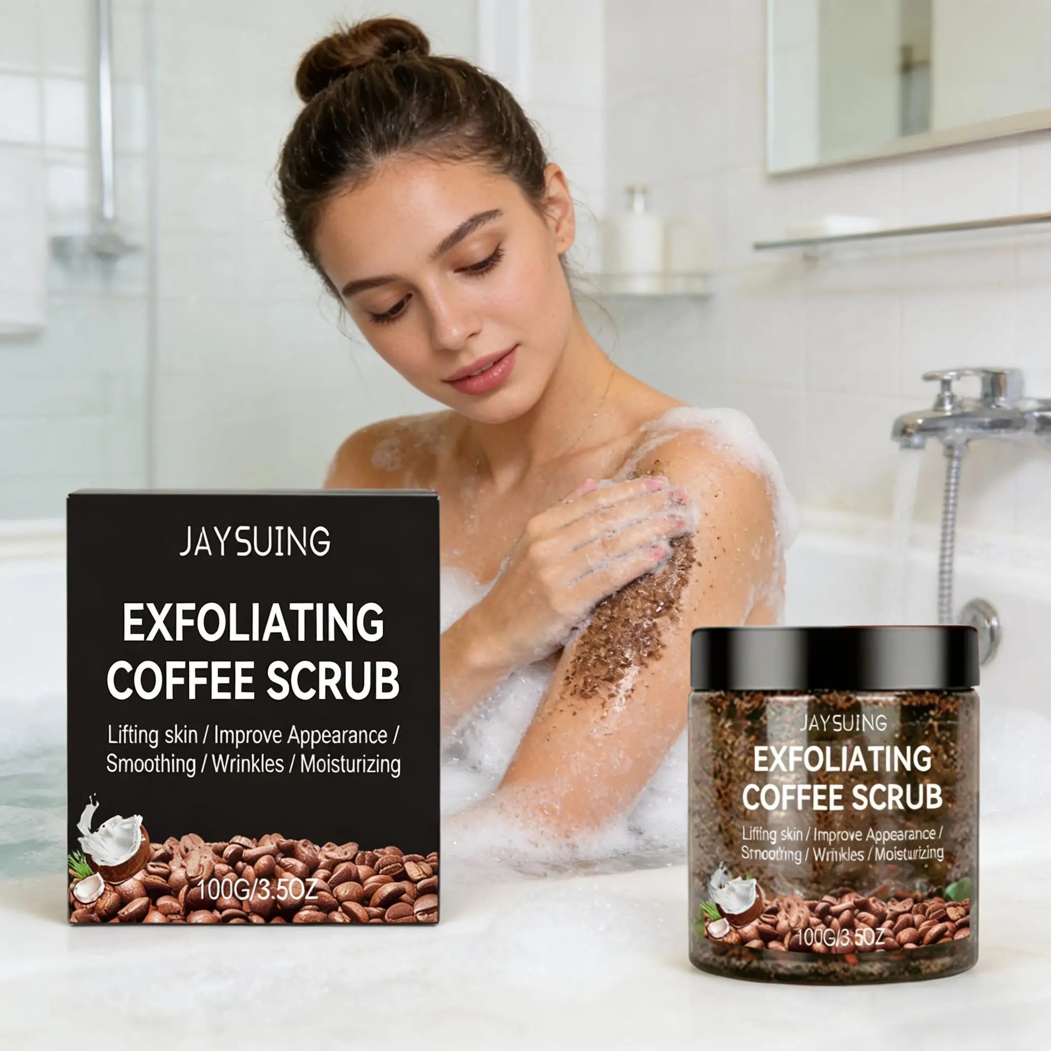 Coffee Exfoliating Scrub Remove Dead Skin Cleaning Smooth Moisturizing Body Brighten Skin Tone Nourish Scrub Suitable Whole Body Qme