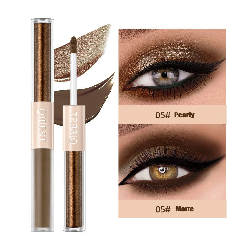 2 In 1 Stick Pearly Matte Eyeshadow Cream Smooth Nude Eye Makeup Liquid Contour Shadow Stick Waterproof Shimmer High Light Pen Qme
