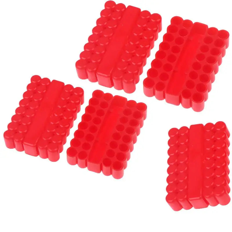 2 3 10 22 32 Holes Storage Case Screw Driver Head Drill Bits Stand Qme 32 hole Red 5pcs