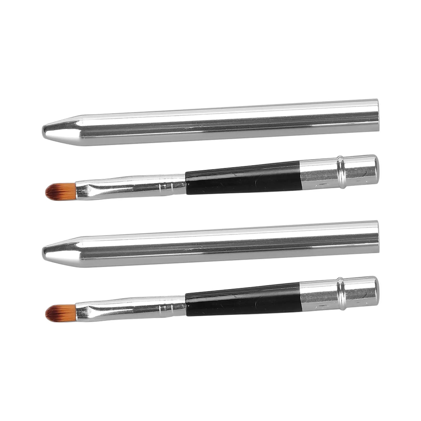 Lip Brush Ergonomic Extended Sealing Design Small Easy Cleaning Single Head Aluminium Tube Lipstick Brush Lip Gloss Brush Qme