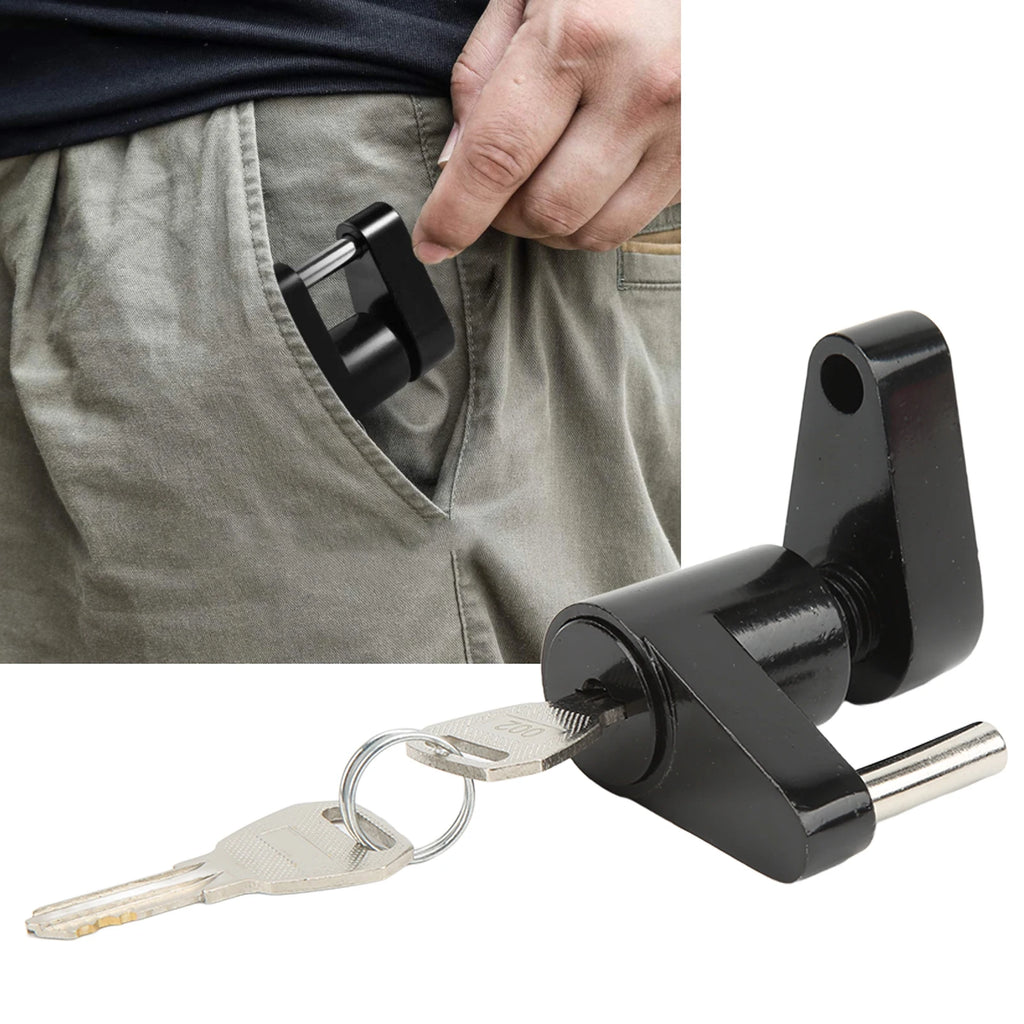 Black 1/4in Trailer Lock Zine Alloy Anti Theft Trailer Hitch Coupler Lock with 2 Keys for RV Truck Trailer Lock Qme