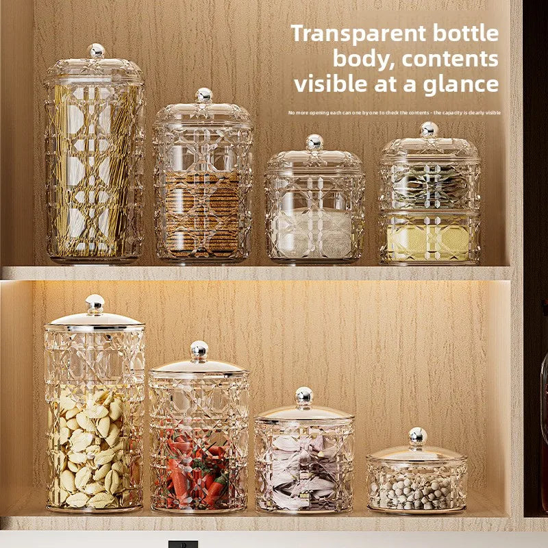 2-Piece Airtight Food Storage Containers for Kitchen Cereal Nuts Spices Grains Dried Fruit Plastic Sealed Canisters with Lids Qme