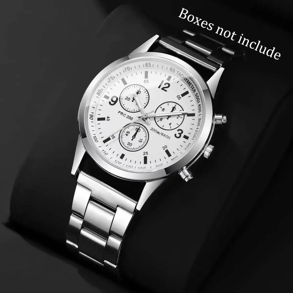 Relógio Quartz Aço Inoxidável para Homens, Relógios De Negócios, Banda Qme WHITE