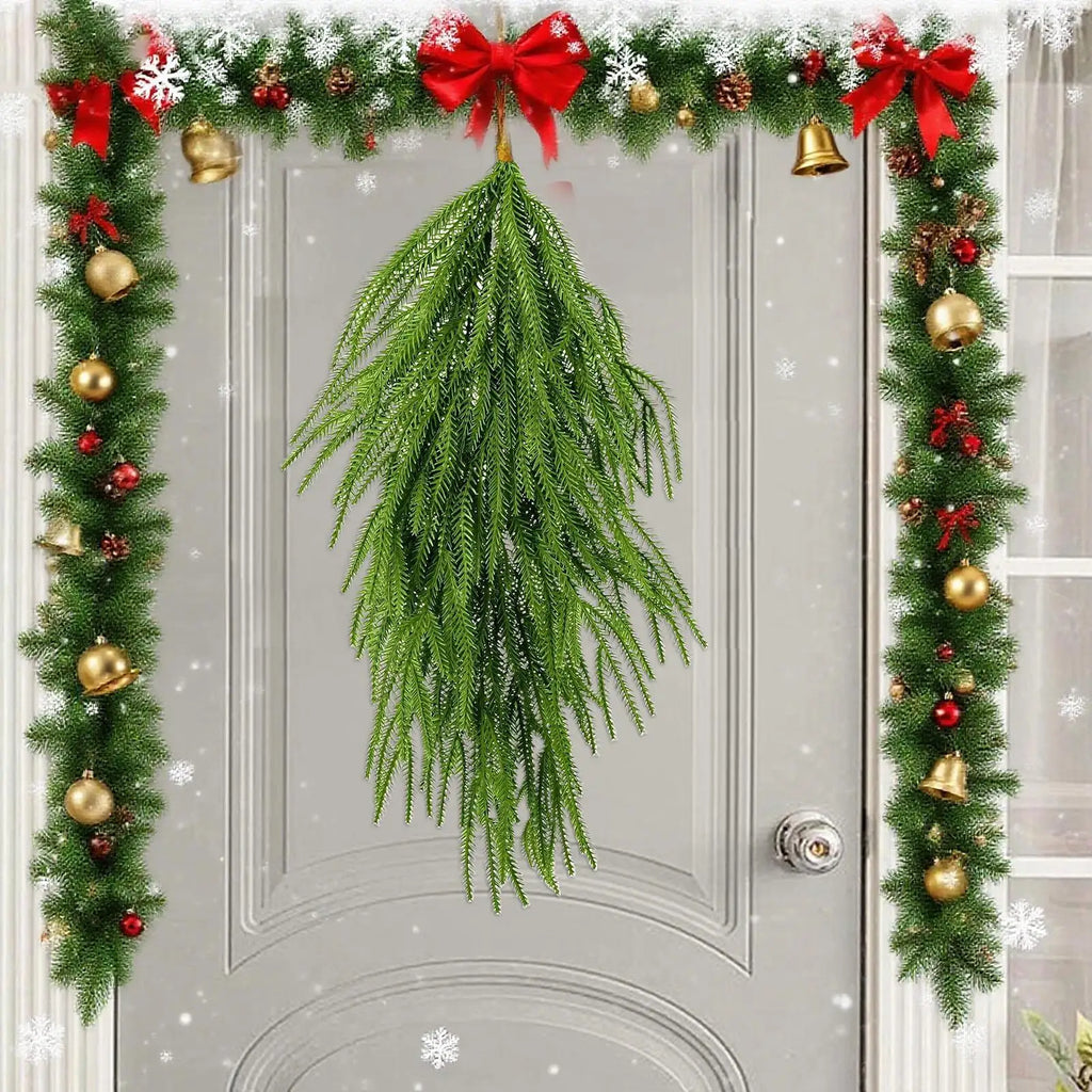 Pine Garland Christmas Teardrop Swag 2 Artificial Decoration Railing Qme