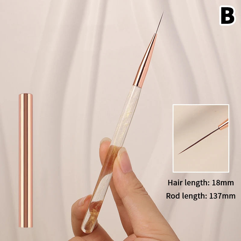 1 French Plaid Nail Art Brushes Line Grid Pattern Drawing Pen DIY UV Qme B