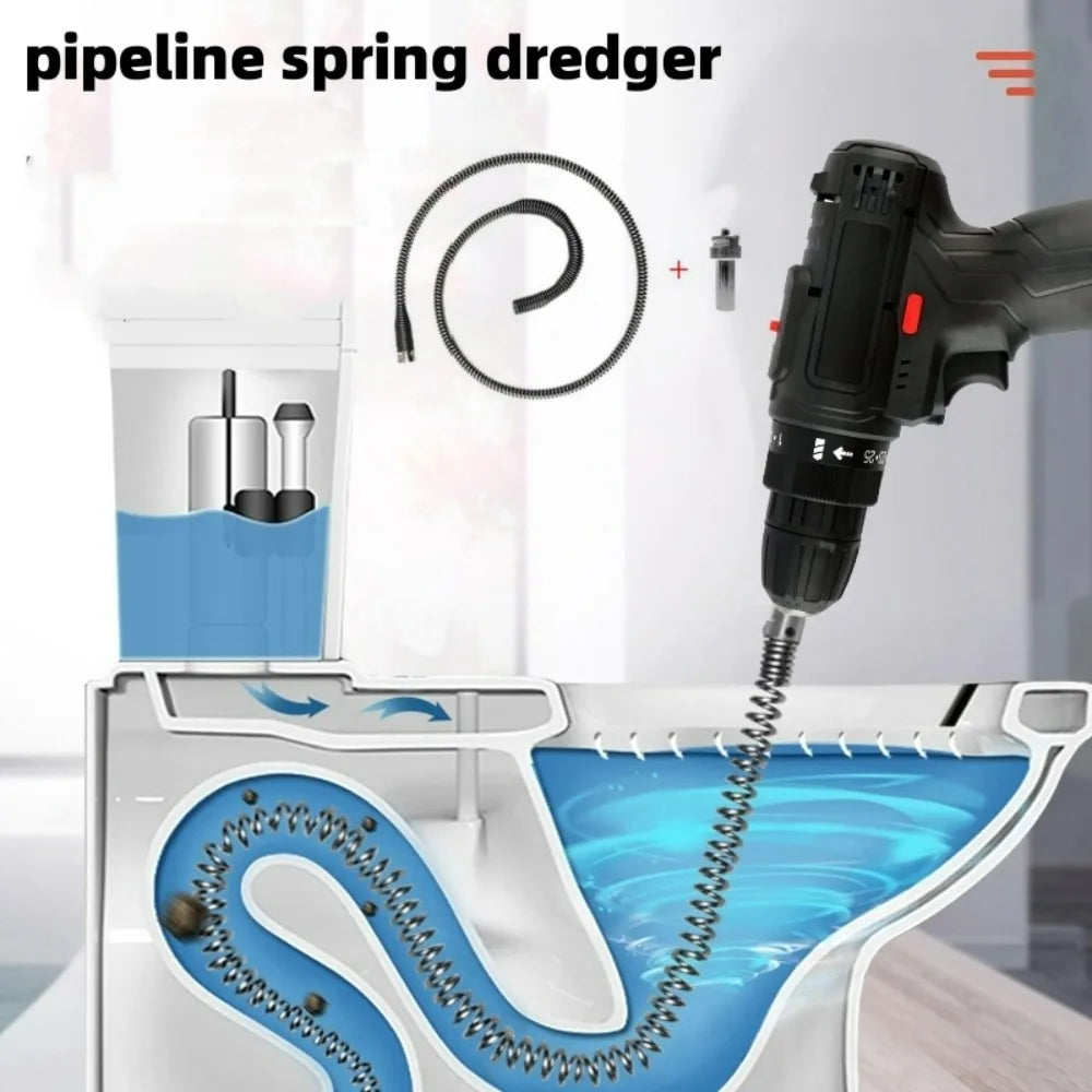 Toilet Clog Remover Spring Pipe Dredging Tools Sewer Sinks Drain Cleaner Electric Drill Unblocking Spring Bathroom Accessories Qme