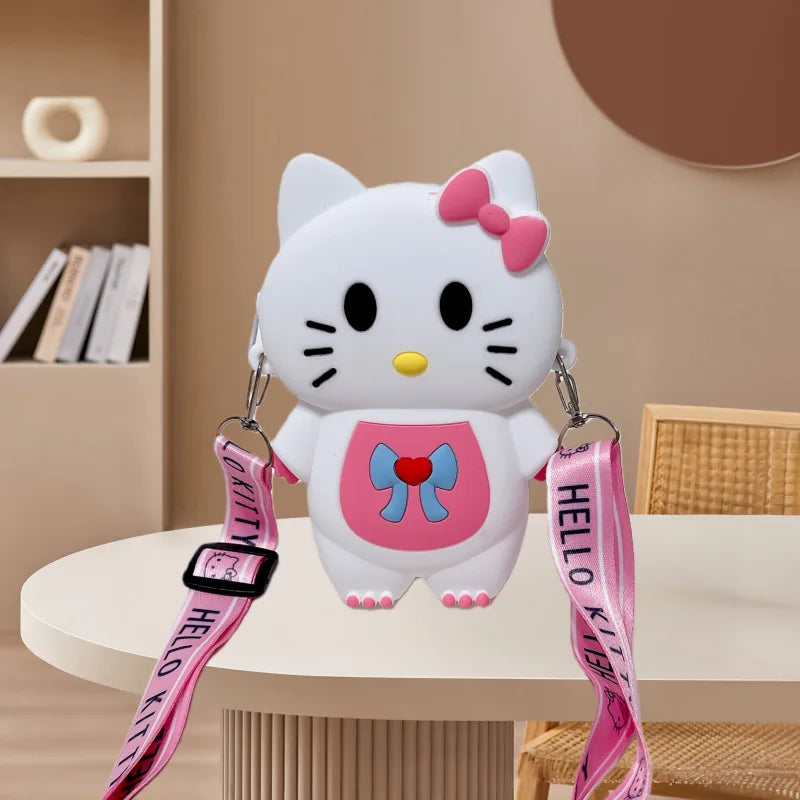 Hello Kitty Cartoon Coin Purse Cute, Instagram-Style Fashion Bag for Students Silicone Key Crossbody Bag Qme 5