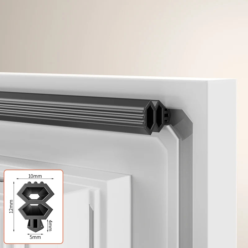 4M TPE Door Seal Strip Card Slot Window Bilateral Insulation Weatherstrip Flexible Windproof Dustproof Cold Proof Strip Tape Qme Black 2pcs