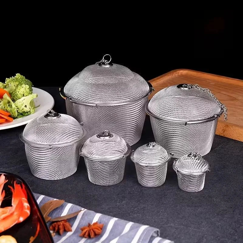 Tea Coffee Stew Spice Soup Herbal Sieve Infuser Reusable Stainless Qme