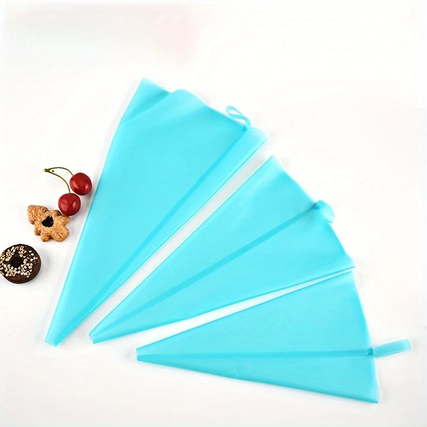 Set of 3 Reusable TPU Silicone Piping Bags - Perfect for Cream Pastry Baking and Cake Decorating! Qme