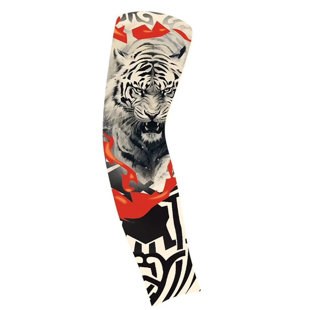 Flower Arm Pattern Flower Arm Tattoo Sleeve Breathable Thin Men Sunscreen Sleeve UV Protection Long-sleeved Ice Silk Arm Sleeve Qme style 27