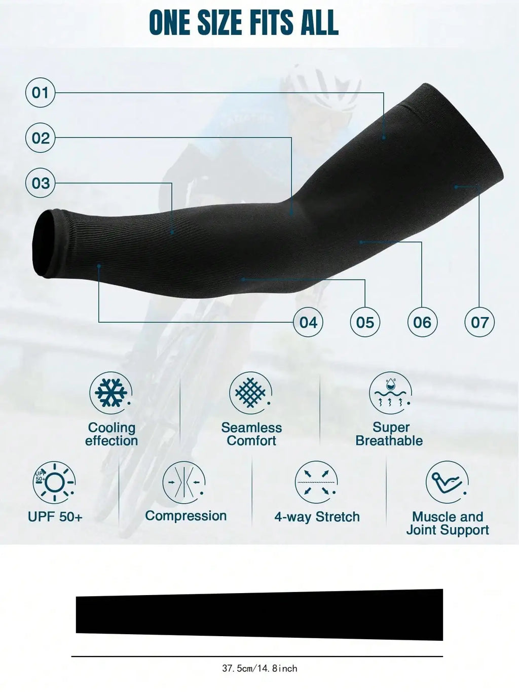 2 Sun Protection Breathable Sleeves Exposed Fingers Anti Shedding Qme