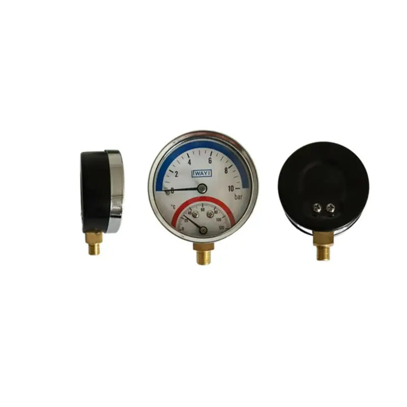 2-In-1 Pressure Gauge And 10 Bar Temperature And Pressure Gauge Temperature 0-120°C Temperature And Pressure Meter Qme
