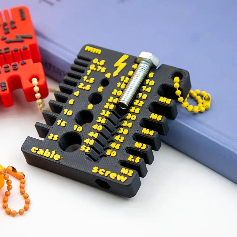 Thread Checker 3D Printed Wire Screw Measuring Tool Drill Bit Gauge Qme