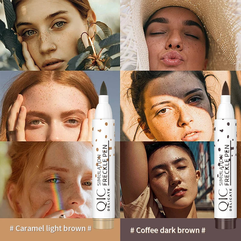 QIC Face Fake Freckles Pen Natural Waterproof Lifelike Fake Freckles Pen for Long Lasting Look Dot Spot Pen Makep Tool Cosmetic Qme