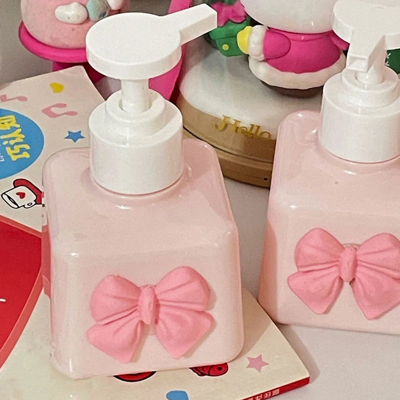 Bow Soap Dispenser Refillable Plastic Pump Bottle Liquid Hand Qme