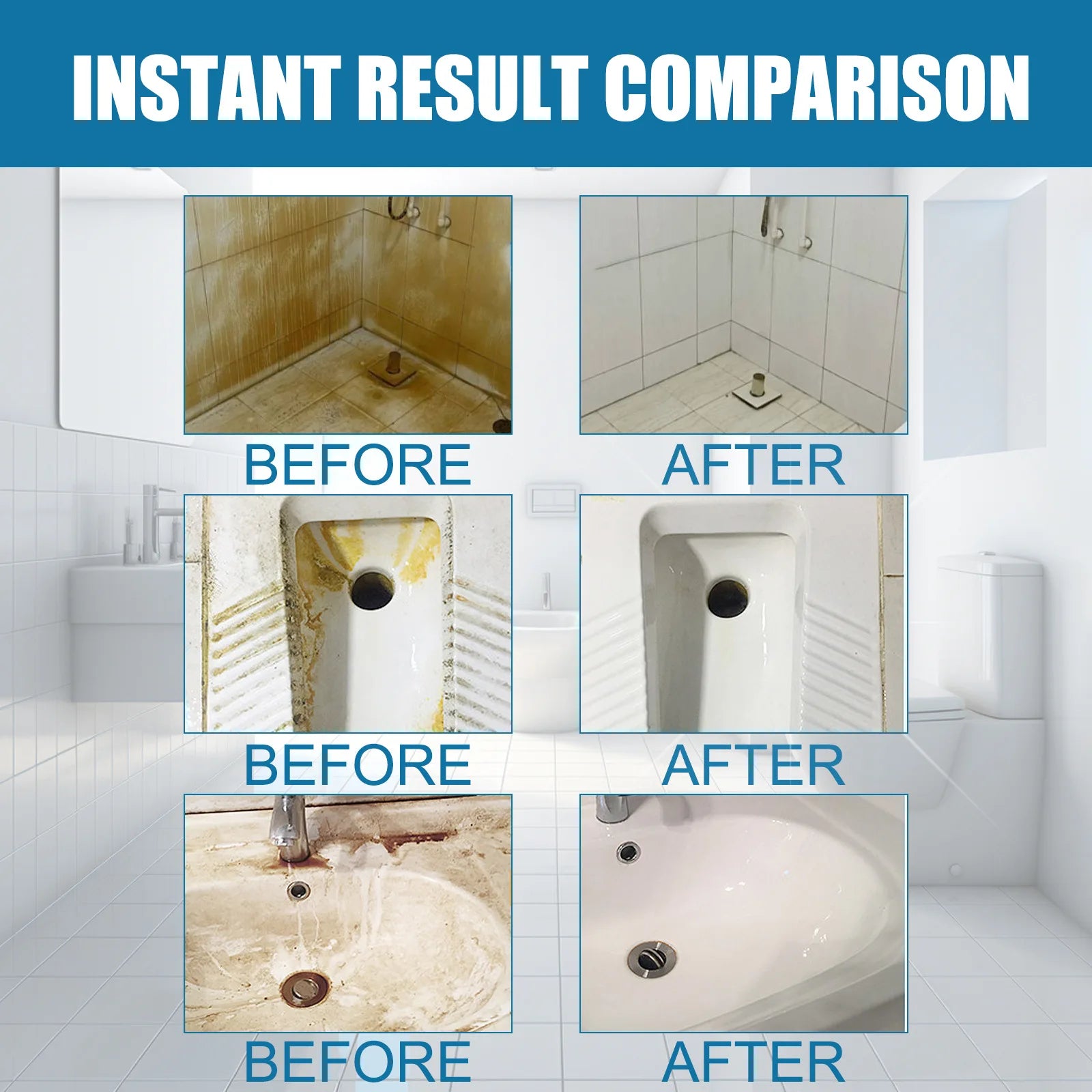 Ceramic Tile Cleaner Deep Cleaning Yellowing Dirt Remover Metal Scratch Repair Antibacterial Descaling Agent for Toilet Bathroom Qme