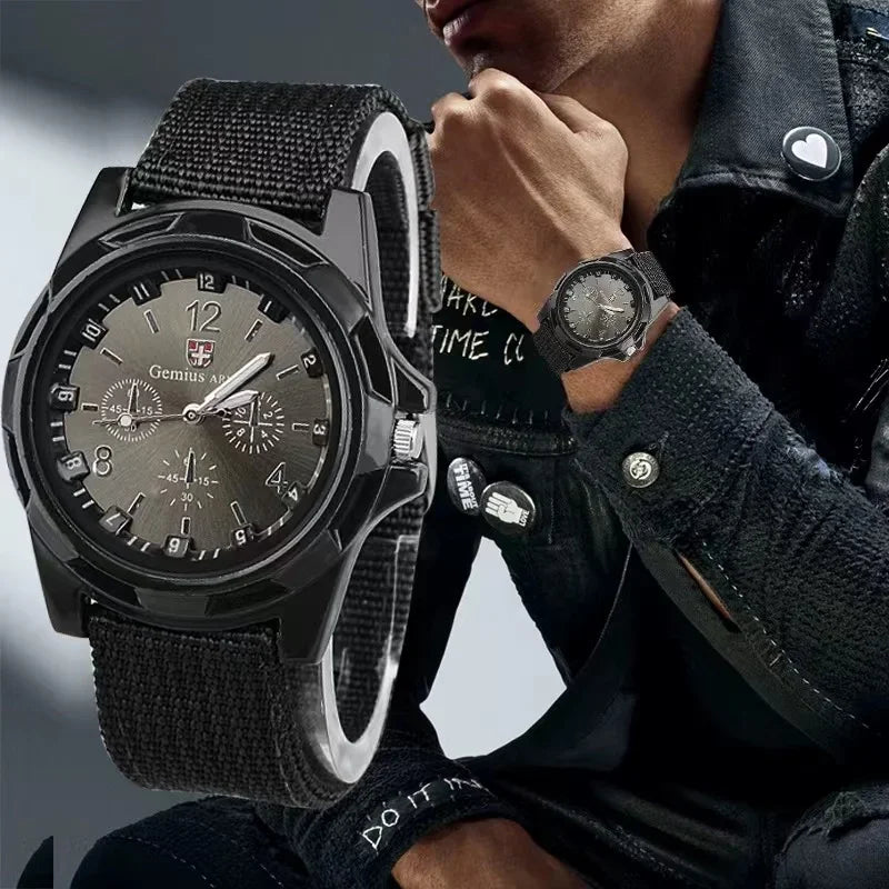 Men Army Nylon Band High Quality Quartz Movement Men Sports Watch Casual Wristwatches Outdoors Men Aviator Watches Men's Watch Qme