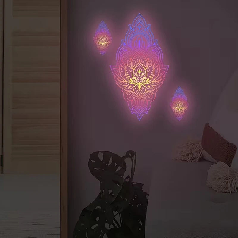 Living Room Bedroom Removable PVC Decals Home Decor Glow-in-the-dark Qme