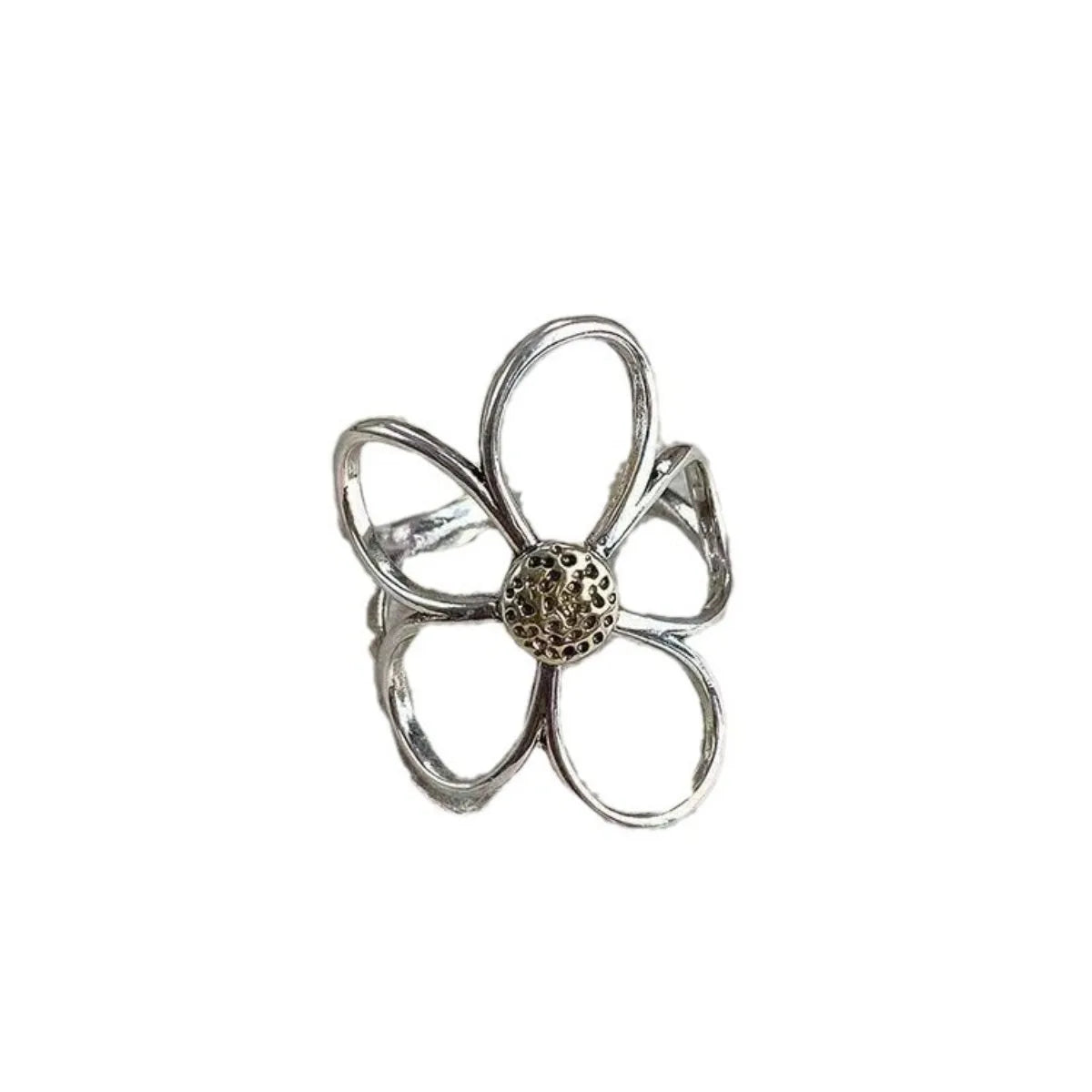 Rings for Fashion Women Charm Couple Minimalist Handmade Sense of Design Simple Big Opening Flower Ring Party Jewelry Gift Qme