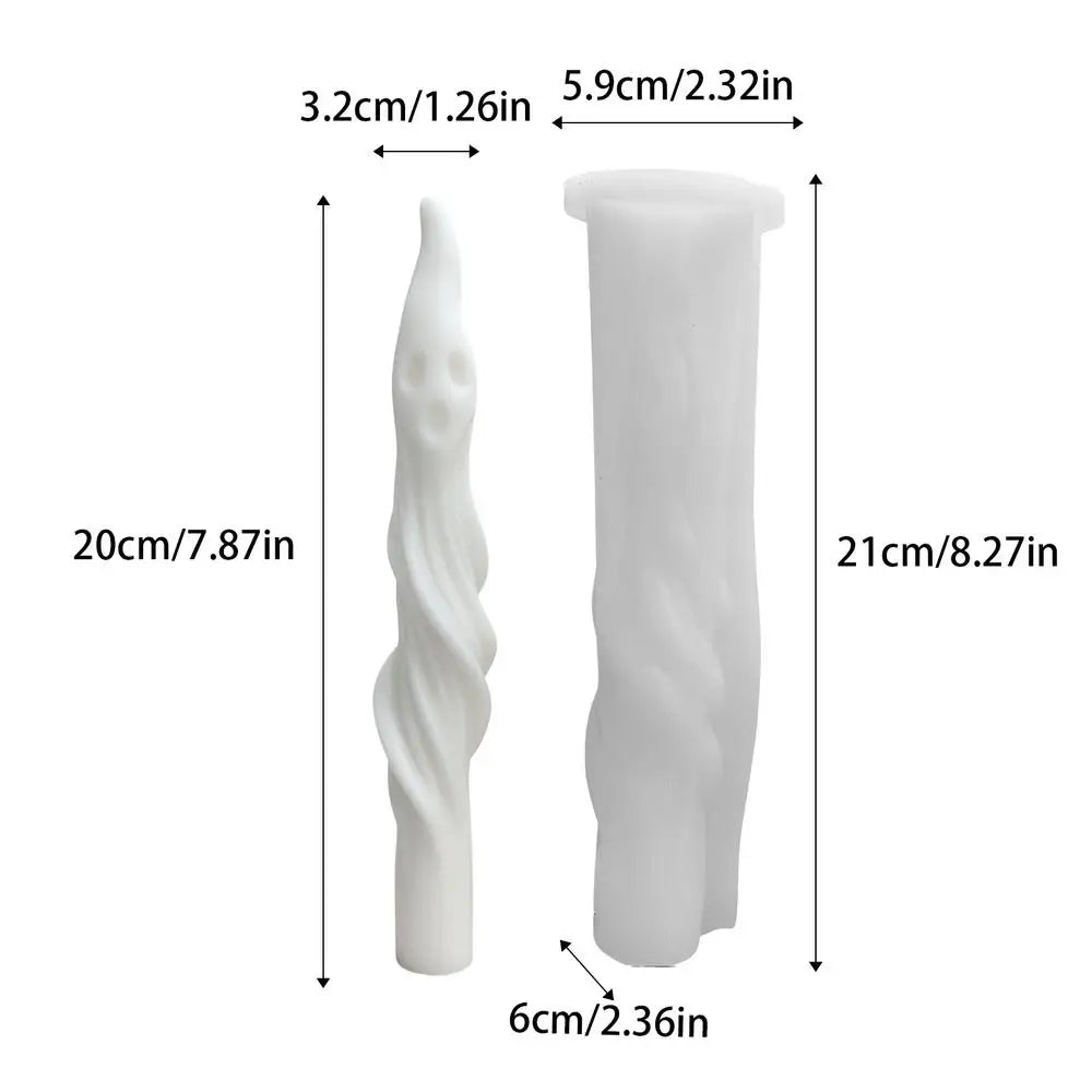 Spiral Candle Mold Silicone Halloween Spiral Ghost Shape DIY Wax Mold For Home Apartment Living Room Bedroom Gathering Party Qme As picture China Mainland