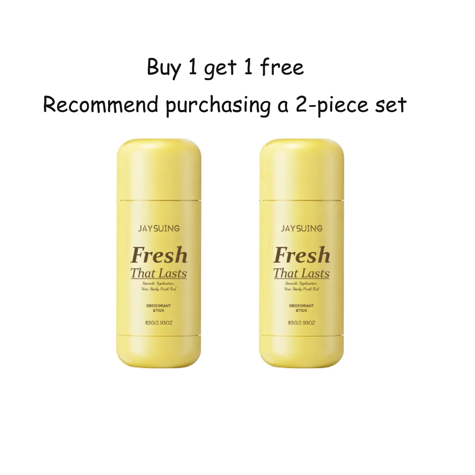 Jaysuing Deodorant Stick Anti Sweat Underarm Body Odor Removal Refreshing Daily Care Armpit Antiperspirant for Women & Men 83g Qme 2pcs