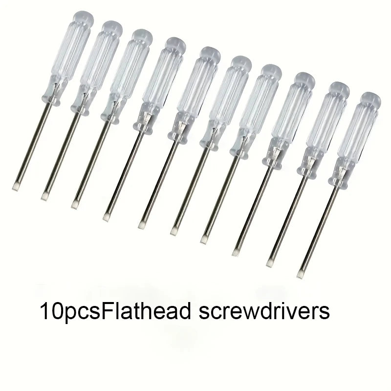 10Pcs Precision Manual Crystal Screwdriver Set - Durable Metal and Plastic for DIY, Electronics, Toys and Small Equipment Repair Qme 10pcs 1