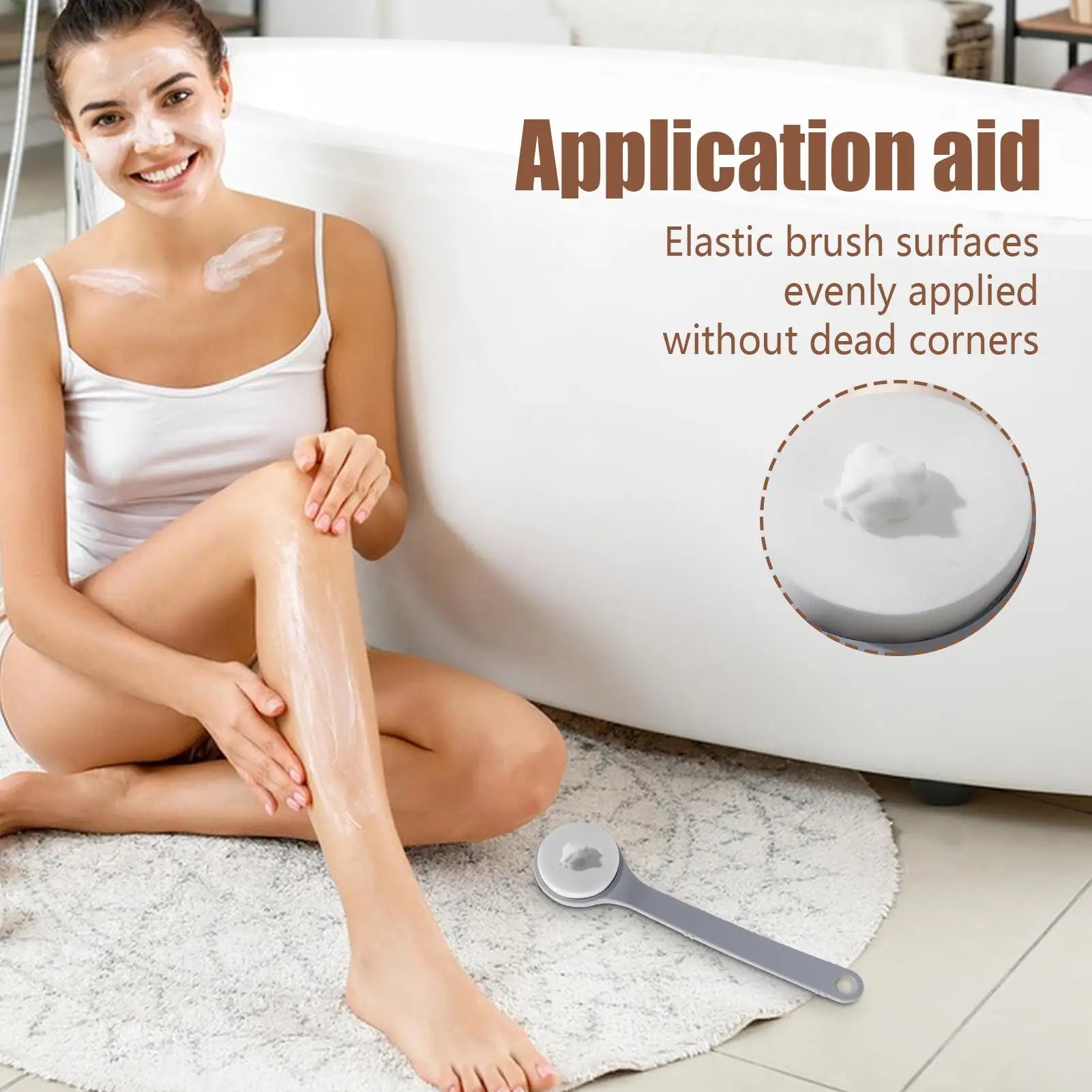 Cream Applicator for Back Long Handle Moisturizer Cream Applicator Washable Medicine Apply Equipment for Teens Kid Men Women Qme